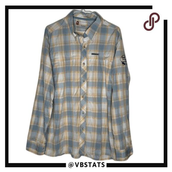 Simms Men's Plaid Fishing Guide Series Zip Pockets Button Down Shirt Blue XL - Picture 1 of 8